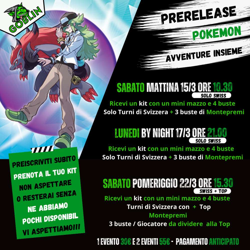 🔥 PRERELEASE POKÉMON – AVVENTURE INSIEME 🔥